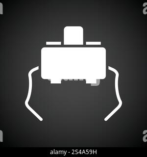 Pulsante Micro icona. Sfondo nero con il bianco. Illustrazione Vettoriale. Illustrazione Vettoriale