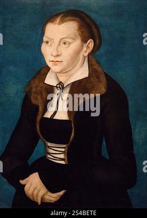 Lucas Cranach il Vecchio (1472-1553), Katharina von Bora (1499-1552), moglie di Martin Lutero, Wittenberg 1529.Deutsches Historisches Museum Foto Stock