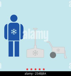 Icona set rimozione neve . Illustrazione Vettoriale