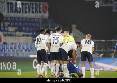 Roma, Italia. 10 gennaio 2025. Durante la 20° giornata del Campionato Italiano di serie A tra S.S. Lazio e Como 1907 il 10 gennaio 2025 allo Stadio Olimpico di Roma, italia Credit: Agenzia fotografica indipendente/Alamy Live News Foto Stock