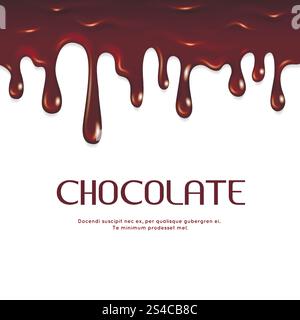 Vettore senza cuciture gocciolamento di cioccolato fuso. Vettore senza cuciture gocciolamento di cioccolato fuso. Illustrazione di cioccolato al latte dolce e delizioso Illustrazione Vettoriale