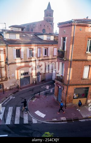 Chiesa di San Nicola, stile architettonico gotico meridionale, St. Cyprien, Tolosa, alta Garonna, Occitania, Francia Foto Stock