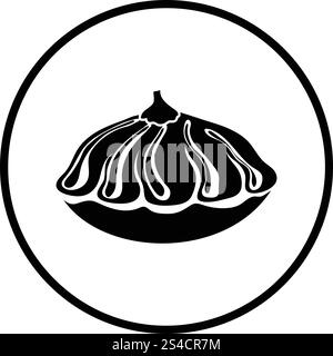 Bush Icona di zucca. Cerchio sottile design. Illustrazione Vettoriale. Illustrazione Vettoriale