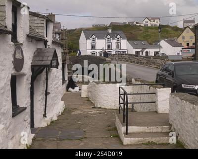 Y Gegin Fawr ("la grande cucina"), Aberdaron: Un edificio classificato Grade II, tradizionalmente il punto di ritrovo per i pellegrini a Bardsey Island. Foto Stock