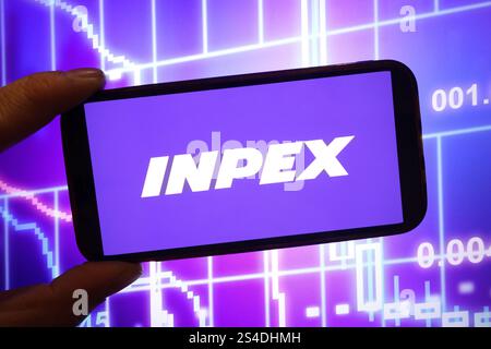Polonia. 9 gennaio 2025. In questa immagine, il logo aziendale Inpex viene visualizzato sullo schermo di uno smartphone. (Credit Image: © Piotr Swat/SOPA Images via ZUMA Press Wire) SOLO PER USO EDITORIALE! Non per USO commerciale! Foto Stock