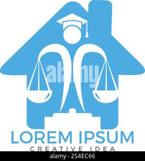 Emblema giuridico del centro legale. Design del logo Law. Illustrazione Vettoriale