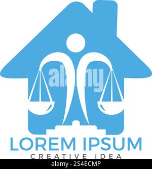 Emblema giuridico del centro legale. Design del logo Law. Illustrazione Vettoriale