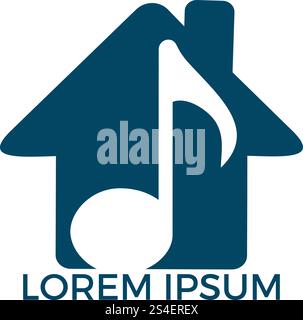 Design con logo Music House. Logo astratto per musica e audio. Illustrazione Vettoriale