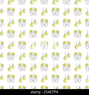 Illuminazione senza cuciture - texture senza cuciture con le lampade. Sfondo dell'illustrazione vettoriale. Illuminazione senza cuciture - texture senza cuciture con le lampade Illustrazione Vettoriale