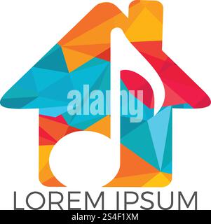 Design con logo Music House. Logo astratto per musica e audio. Illustrazione Vettoriale