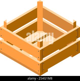 Icona piccola cassa. Isometrico dell'icona vettoriale della cassa piccola per la progettazione Web isolato su sfondo bianco. Icona piccola cassa, stile isometrico Illustrazione Vettoriale