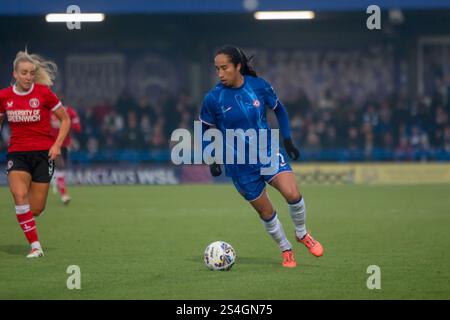 Kingston, Regno Unito. 12 gennaio 2025. Mayra Ramirez (7 Chelsea) in azione durante la partita di Adobe Womens fa Cup tra Chelsea e Charlton Athletic a Kingsmeadow. (Tom Phillips/SPP) credito: Foto SPP Sport Press. /Alamy Live News Foto Stock