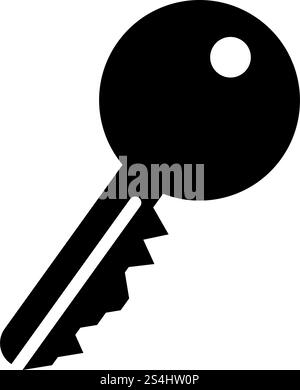 Icona di una chiave. Nero Design Stencil. Illustrazione Vettoriale. Illustrazione Vettoriale