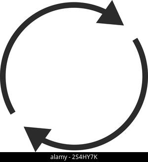 Icona freccia circolare. Semplice illustrazione dell'icona vettoriale con freccia circolare per la progettazione Web isolata su sfondo bianco. Icona con freccia circolare, stile semplice Illustrazione Vettoriale