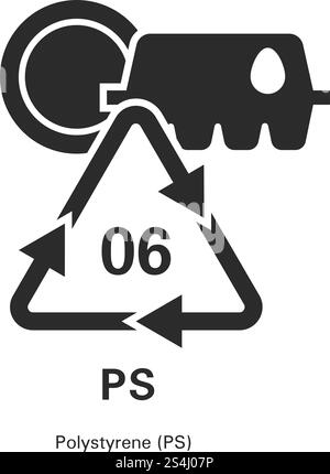 Icona polistirene. Semplice illustrazione dell'icona vettoriale in polistirene per la progettazione del Web isolata su sfondo bianco. Icona in polistirene, stile semplice Illustrazione Vettoriale