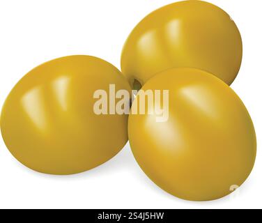 Icona delle olive verdi. Illustrazione realistica dell'icona vettoriale delle olive verdi per il web design. Icona delle olive verdi, stile realistico Illustrazione Vettoriale