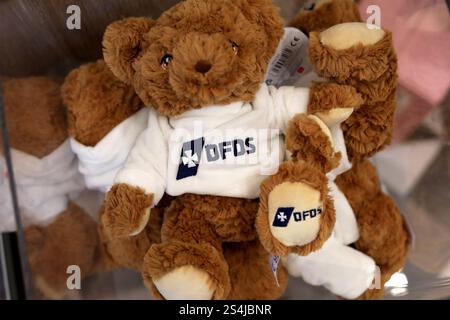 Vista generale della merce di peluche del DFDS Ferry a bordo del traghetto da Newhaven a Dieppe sulla costa meridionale del Regno Unito. Foto Stock