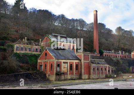 Crumlin Navigation, una storica miniera gallese, in piena produzione dal 1911 e chiusa nel 1967, ora in cura di Friends of the Navigation Foto Stock