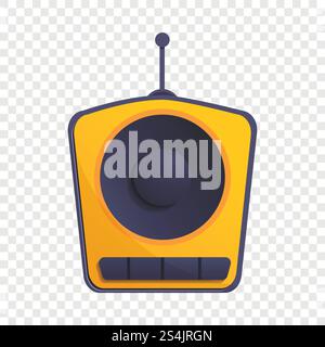 Icona radio con un altoparlante. Cartone animato di un'icona vettoriale radio altoparlante per il web design . Un'icona radio con altoparlante, stile cartone animato Illustrazione Vettoriale
