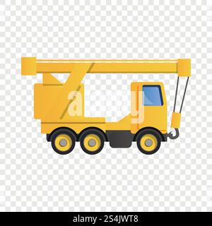 Icona della gru del carrello. Cartoni animati dell'icona vettoriale della gru per il web design . Icona della gru autocarro, stile cartoni animati Illustrazione Vettoriale