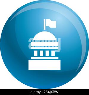 Icona della Casa Bianca. Semplice illustrazione dell'icona vettoriale della casa bianca per il web design isolata su sfondo bianco. Icona della casa bianca, stile semplice Illustrazione Vettoriale