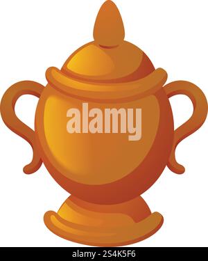 Icona vaso oro. Cartoni animati con icona vettoriale in vaso oro per il web design isolato su sfondo bianco. Icona del vaso oro, stile cartoni animati Illustrazione Vettoriale