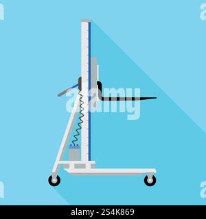 Icona carrello elevatore elettrico. Immagine piatta dell'icona vettoriale del carrello di sollevamento elettrico per la progettazione Web. Icona carrello elettrico, stile piatto Illustrazione Vettoriale