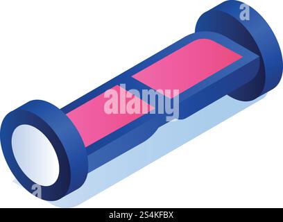 Icona hoverboard. Isometrica dell'icona vettoriale hoverboard per la progettazione Web isolata su sfondo bianco. Icona hoverboard, stile isometrico Illustrazione Vettoriale