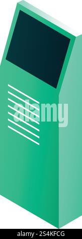 Icona della macchina per il pagamento. Icona isometrica del vettore della macchina di pagamento per il web design isolata su sfondo bianco. Icona della macchina di pagamento, stile isometrico Illustrazione Vettoriale