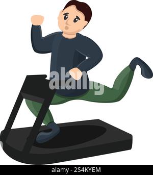 Icona uomo al tapis roulant. Cartoni animati di uomo al tapis roulant icona vettoriale per il web design isolato su sfondo bianco. Icona uomo al tapis roulant, stile cartoni animati Illustrazione Vettoriale