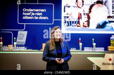 AMSTERDAM - il presidente Marijke Vuik di Koninklijke Horeca Nederland (KHN) terrà una conferenza stampa prima dell'apertura dell'Horecava. Tra le altre cose, Vuik annuncerà i dati attuali e presenterà nuovi sviluppi nel settore alberghiero. ANP ROBIN UTRECHT netherlands Out - belgio Out Foto Stock
