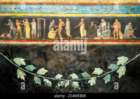 Affreschi del triclinio di Villa della Farnesina - Museo Nazionale Romano di Palazzo massimo alle Terme - Roma, Italia Foto Stock