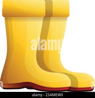 Icona stivali in gomma. Cartoni animati di stivali in gomma icona vettoriale per il web design isolato su sfondo bianco. Icona degli stivali in gomma, stile cartoni animati Illustrazione Vettoriale