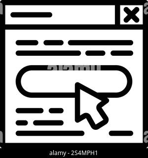 Icona del sito Web. Delineare l'icona vettoriale del sito Web per la progettazione Web isolata su sfondo bianco. Icona del sito Web, stile del contorno Illustrazione Vettoriale
