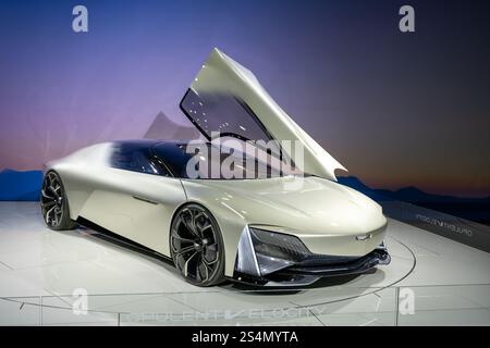 DETROIT, mi/USA - 10 GENNAIO 2025: Una concept car Cadillac Velocity V-Series EV, North American International Detroit Auto Show (NAIAS). Foto Stock