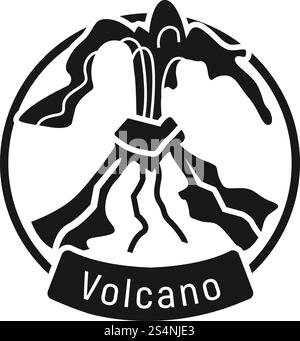 Logo vulcano esplosivo. Semplice illustrazione del logo del vettore vulcano esplosivo per il web design isolato su sfondo bianco. Logo vulcano esplosivo, stile semplice Illustrazione Vettoriale