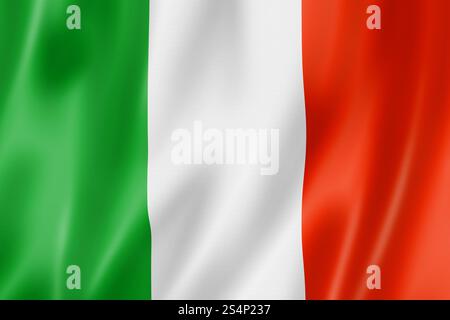 Bandiera dell'Italia, tridimensionale, rendering texture satinata Foto Stock