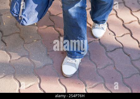 strada per il college in autunno Foto Stock