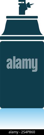 Verniciatura a spruzzo e la relativa icona. Ombra di Design di riflessione. Illustrazione Vettoriale. Illustrazione Vettoriale