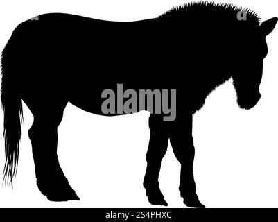 Silhouette di cavallo. Altamente dettagliata Design liscio. Illustrazione Vettoriale. Illustrazione Vettoriale