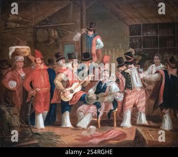 Carlos Morel: "Payada en una pulperia" (1839) Foto Stock