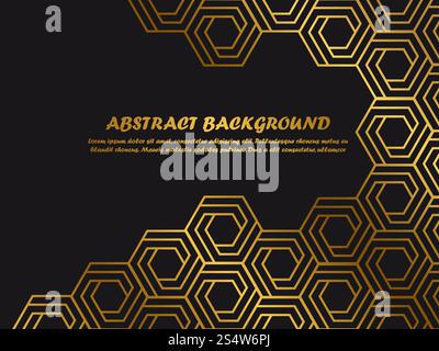 Elegante banner modello di sfondo minimal con forme astratte dorate. Illustrazione vettoriale. Elegante modello di sfondo minimal con forme astratte dorate Illustrazione Vettoriale