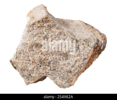 Le riprese in modalità macro del campione di roccia naturale - quarzite pietra minerale isolato su sfondo bianco Foto Stock