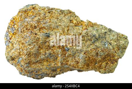 Le riprese in modalità macro della collezione di roccia naturale - pirite pietra minerale isolato su sfondo bianco Foto Stock
