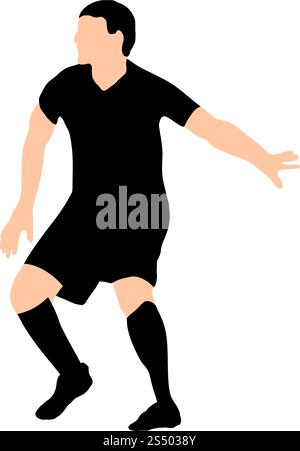 Altamente dettagliate soccer silhouette. Completamente modificabile EPS 10 illustrazione vettoriale. Illustrazione Vettoriale