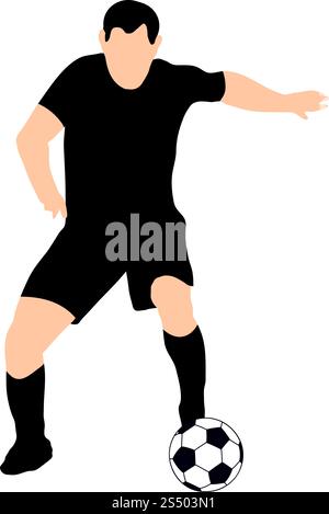 Altamente dettagliate soccer silhouette. Completamente modificabile EPS 10 illustrazione vettoriale. Illustrazione Vettoriale