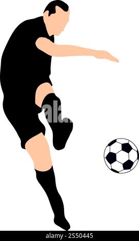 Altamente dettagliate soccer silhouette. Completamente modificabile EPS 10 illustrazione vettoriale. Illustrazione Vettoriale