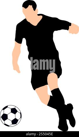 Altamente dettagliate soccer silhouette. Completamente modificabile EPS 10 illustrazione vettoriale. Illustrazione Vettoriale