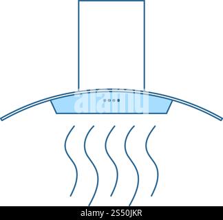 Cappa da cucina icona. Linea sottile con riempimento blu Design. Illustrazione Vettoriale. Illustrazione Vettoriale