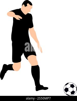 Altamente dettagliate soccer silhouette. Completamente modificabile EPS 10 illustrazione vettoriale. Illustrazione Vettoriale